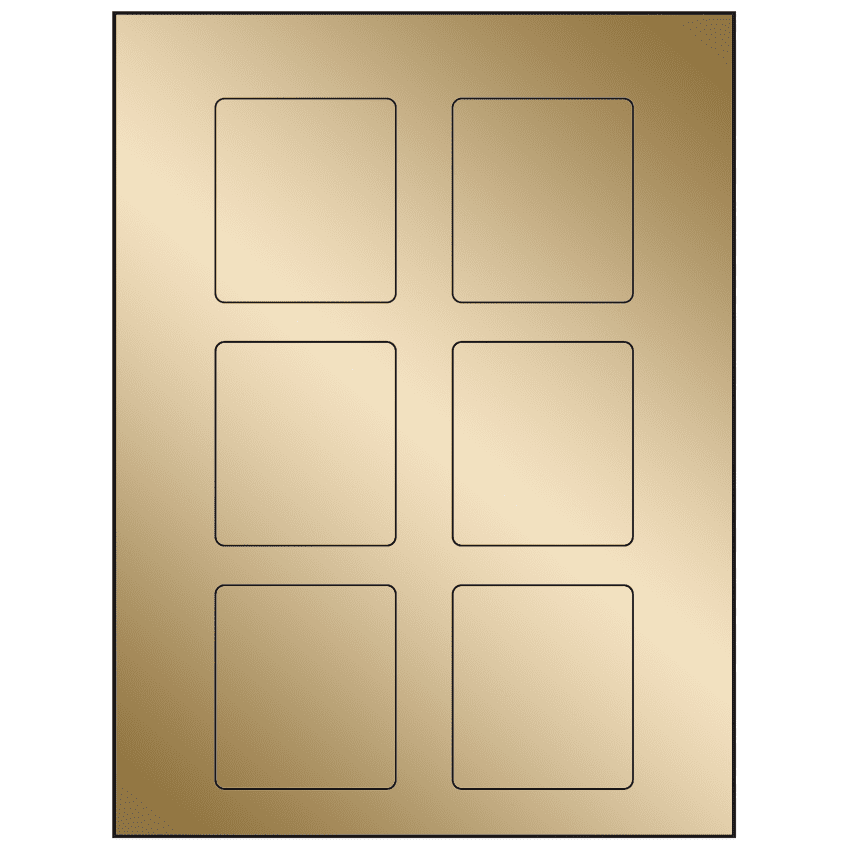 2.5" x 2.75" Gold Foil Rectangular Sheet Labels