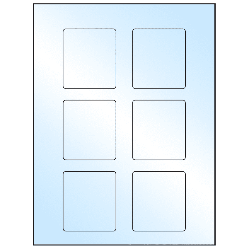 2.5" x 2.75" White Premium High Gloss Rectangular Sheet Labels
