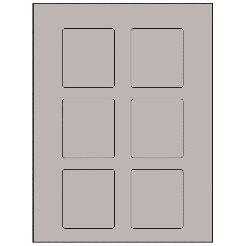 2.5" x 2.75" Gray Rectangular Sheet Labels