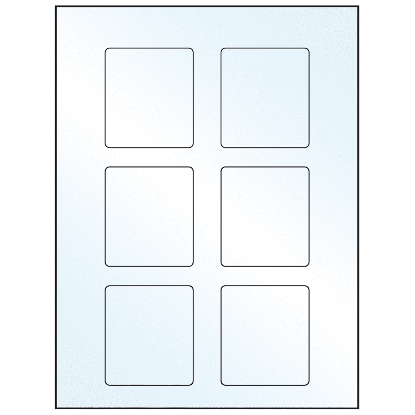 2.5" x 2.75" White Mid Gloss Rectangular Sheet Labels