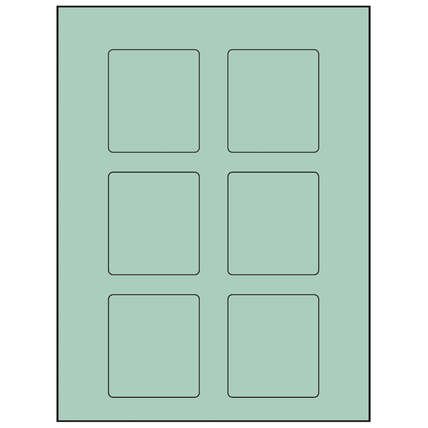 2.5" x 2.75" Pastel Green Rectangular Sheet Labels