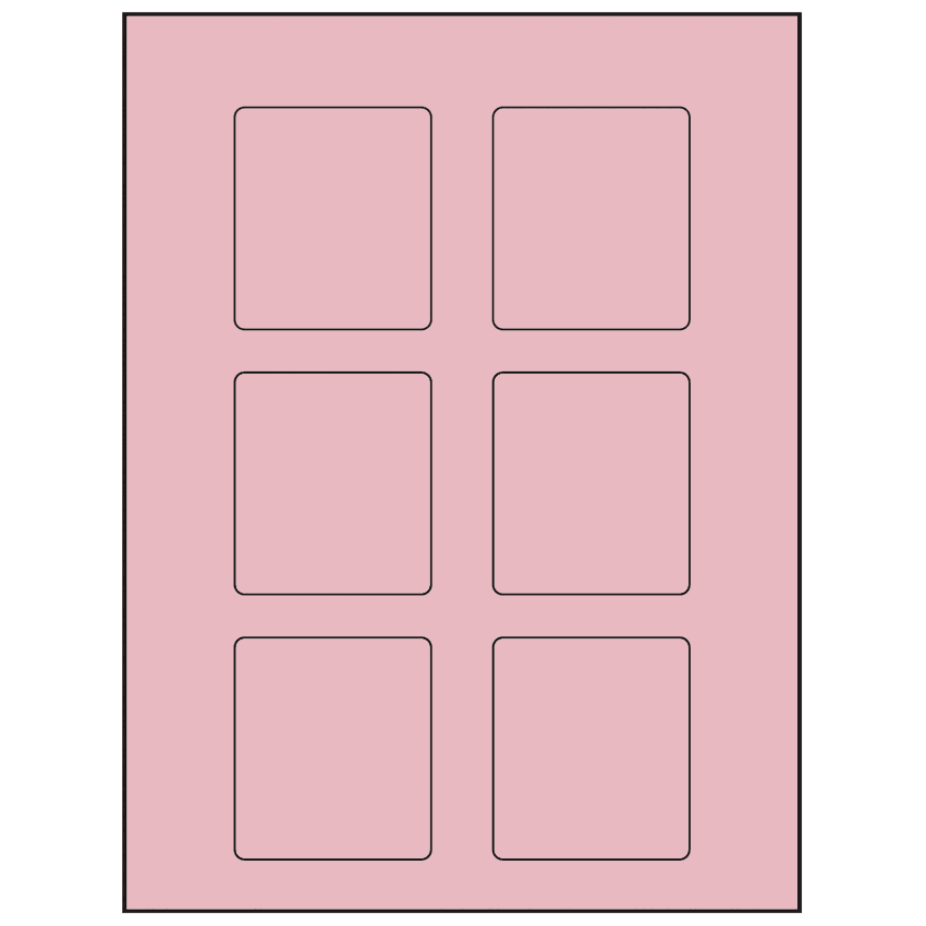 2.5" x 2.75" Pastel Pink Rectangular Sheet Labels