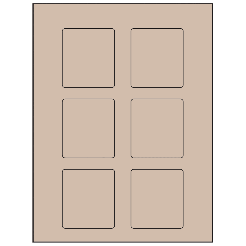 2.5" x 2.75" Pastel Tan Rectangular Sheet Labels