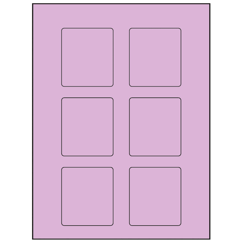 2.5" x 2.75" Pastel Purple Rectangular Sheet Labels