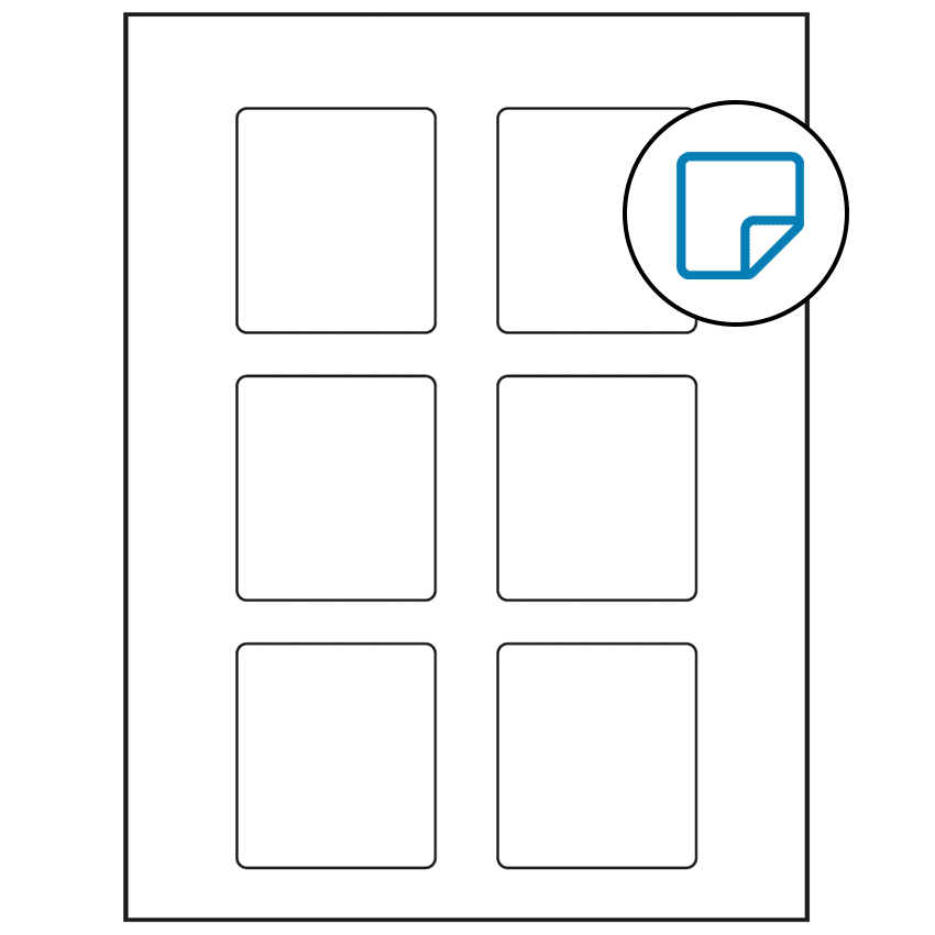 2.5" x 2.75" White Rectangular Sheet Labels - Removable Adhesive