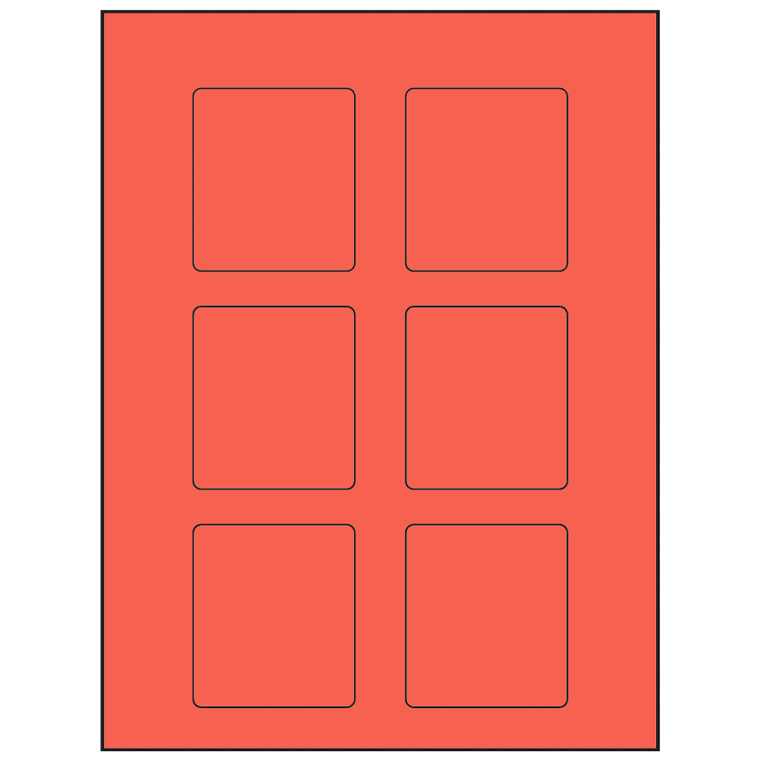 2.5" x 2.75" Red Rectangular Sheet Labels