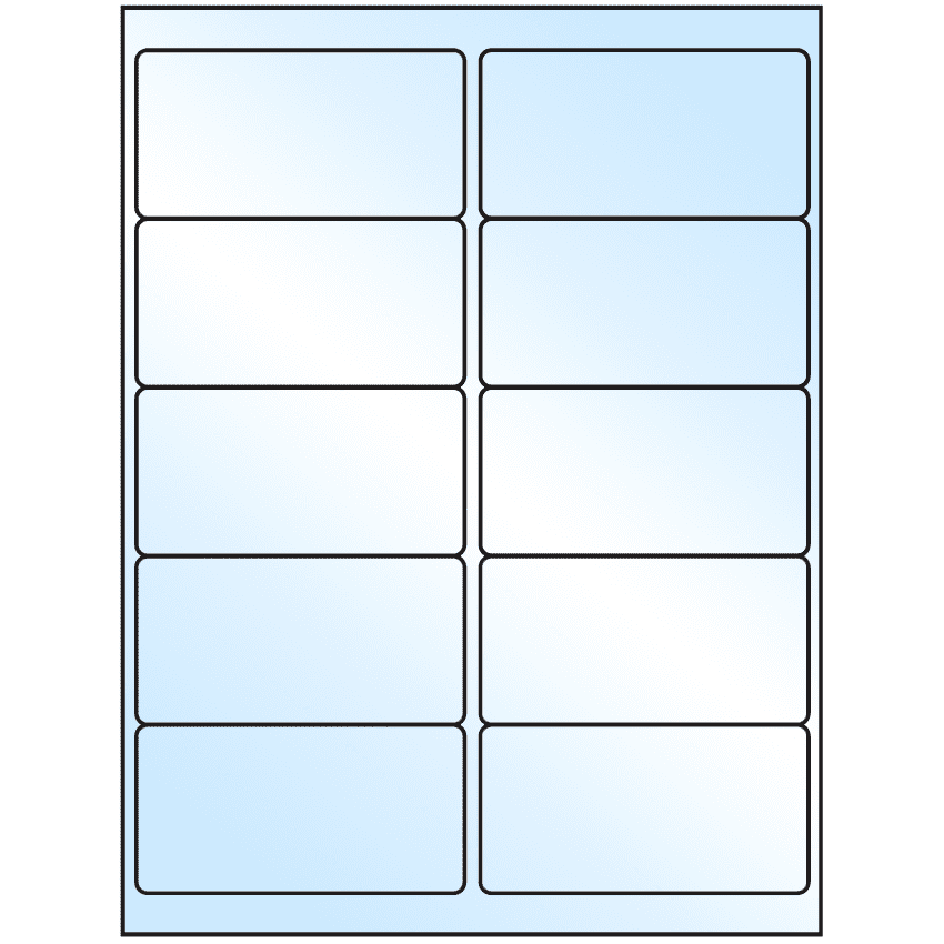 4" x 2" White Premium High Gloss Rectangular Sheet Labels (10-UP)