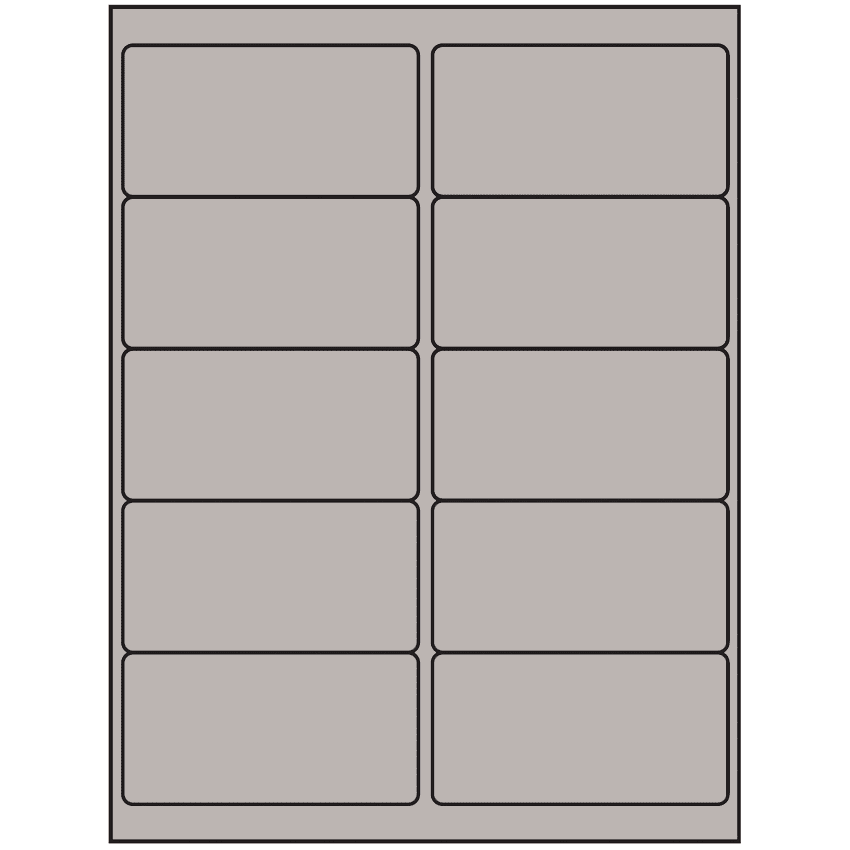 4" x 2" Gray Rectangular Sheet Labels (10-UP)