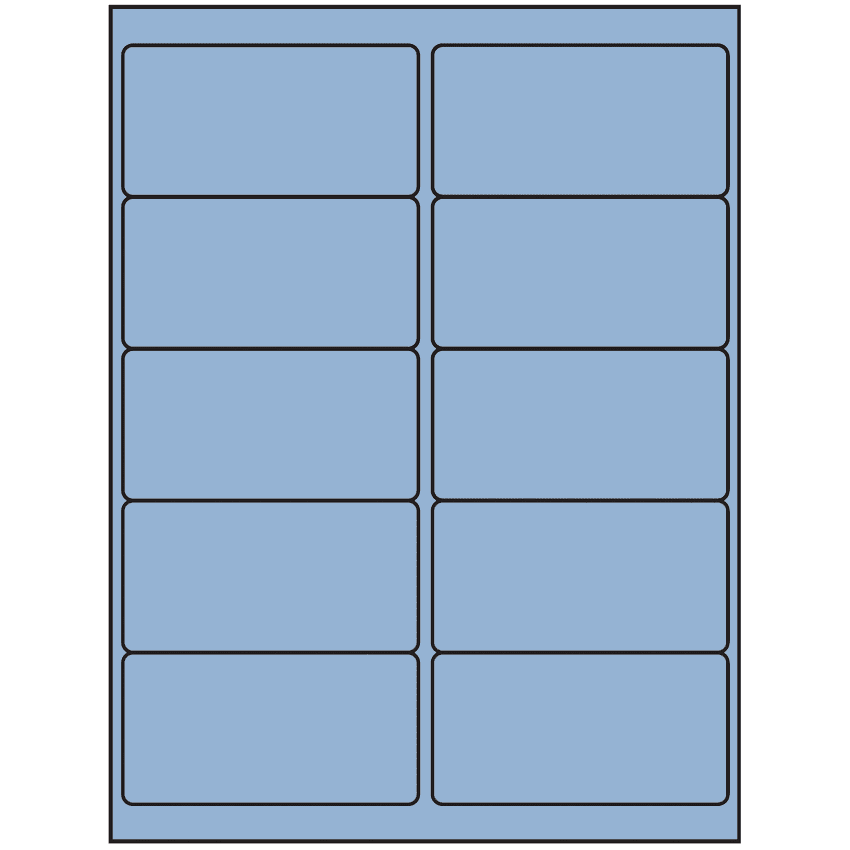 4" x 2" Pastel Blue Rectangular Sheet Labels (10-UP)