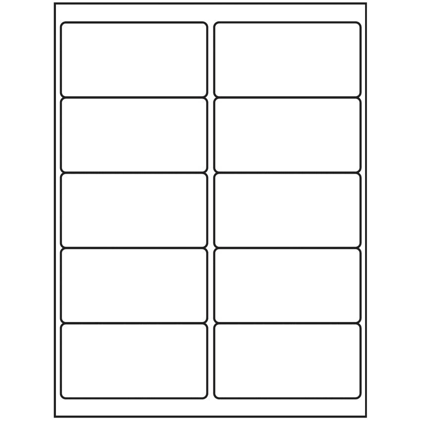 4" x 2" White Vinyl Drum Rectangular Sheet Labels (10-UP)