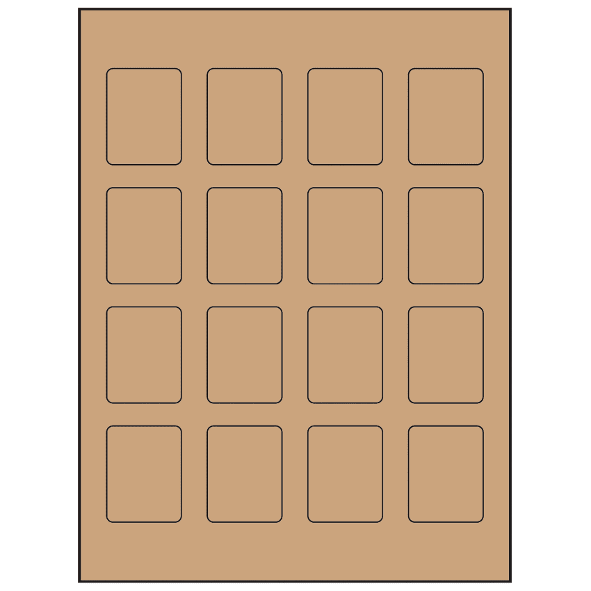 1.5" x 1.875" Brown Kraft Rectangular Sheet Labels
