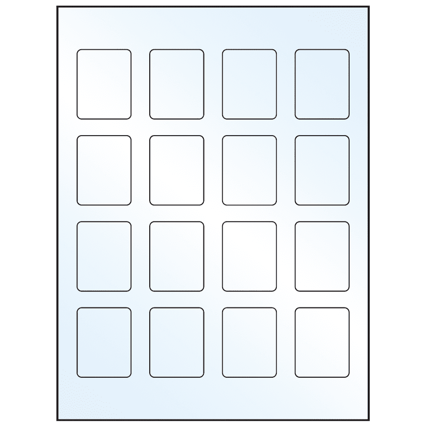1.5" x 1.875" Crystal Clear Rectangular Sheet Labels