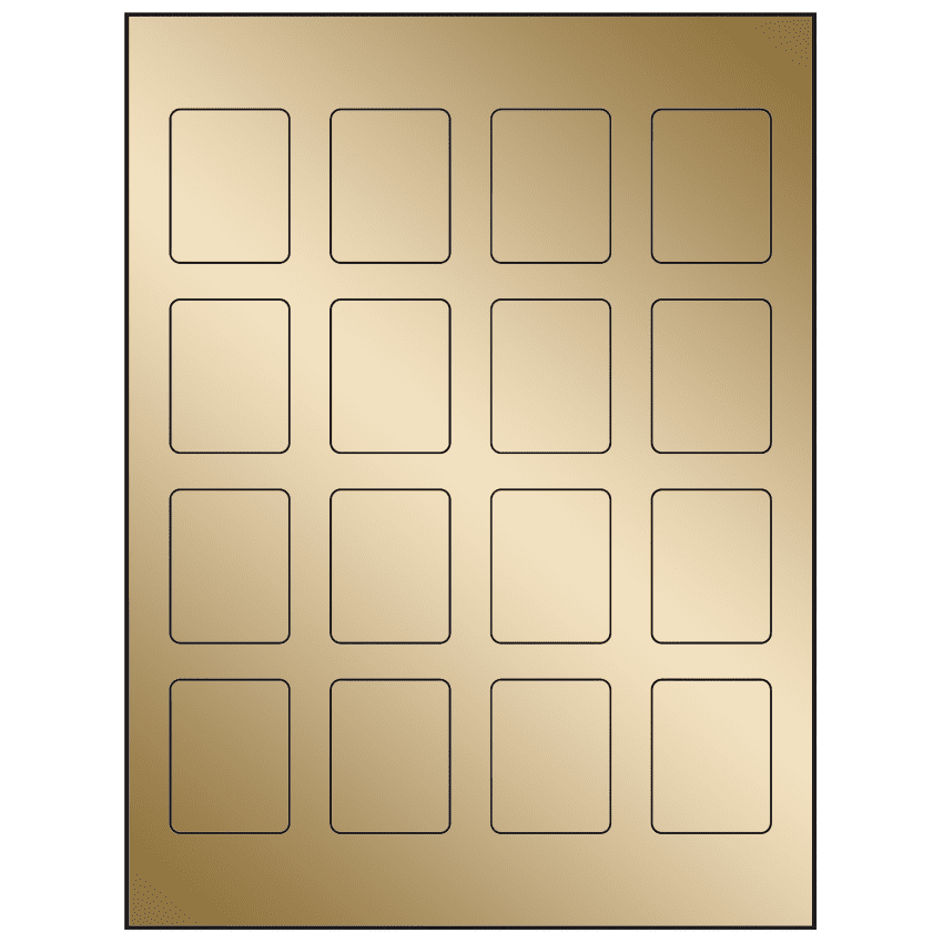 1.5" x 1.875" Gold Foil Rectangular Sheet Labels