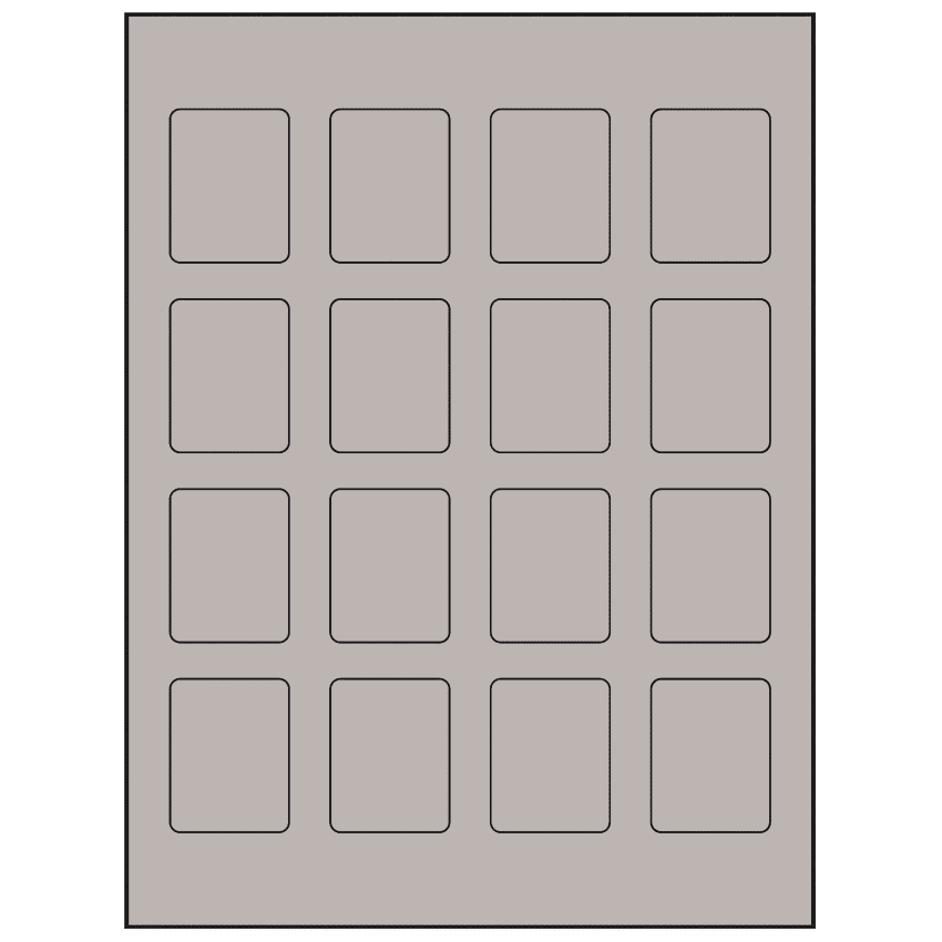 1.5" x 1.875" Gray Rectangular Sheet Labels
