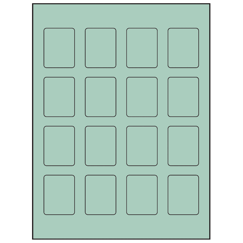 1.5" x 1.875" Pastel Green Rectangular Sheet Labels