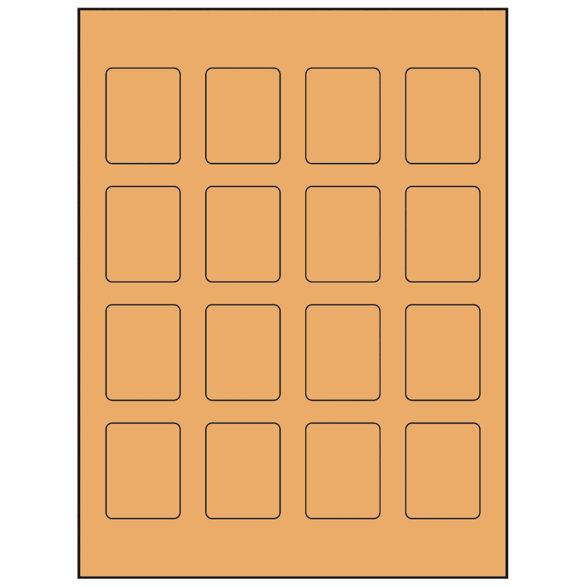 1.5" x 1.875" Pastel Orange Rectangular Sheet Labels