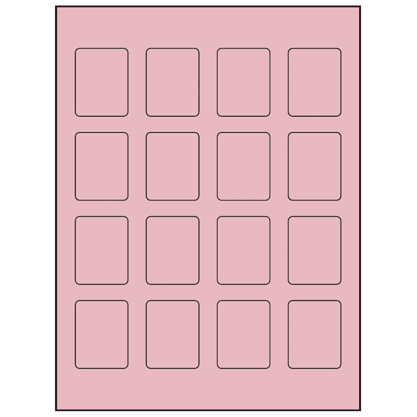 1.5" x 1.875" Pastel Pink Rectangular Sheet Labels