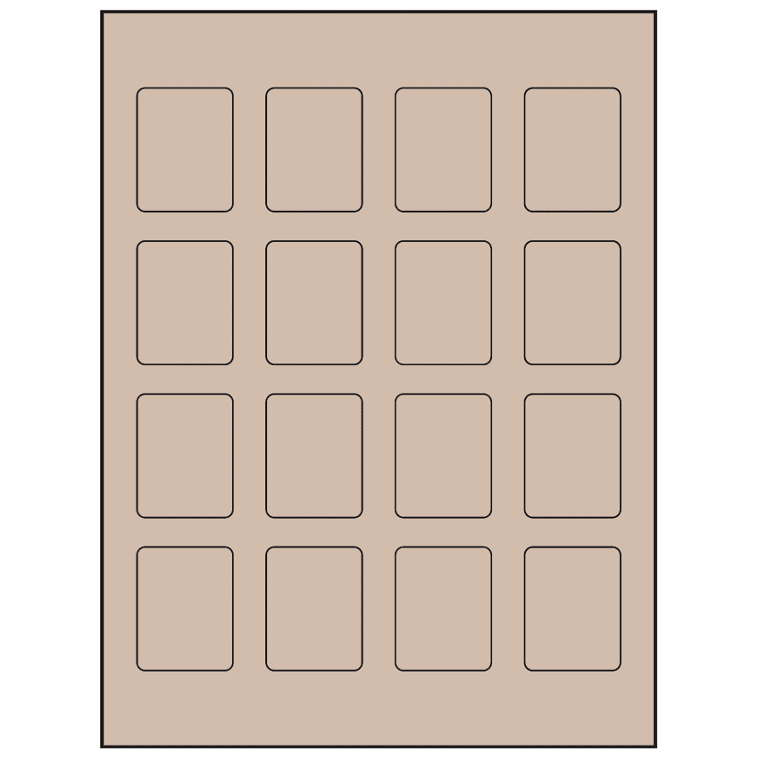 1.5" x 1.875" Pastel Tan Rectangular Sheet Labels