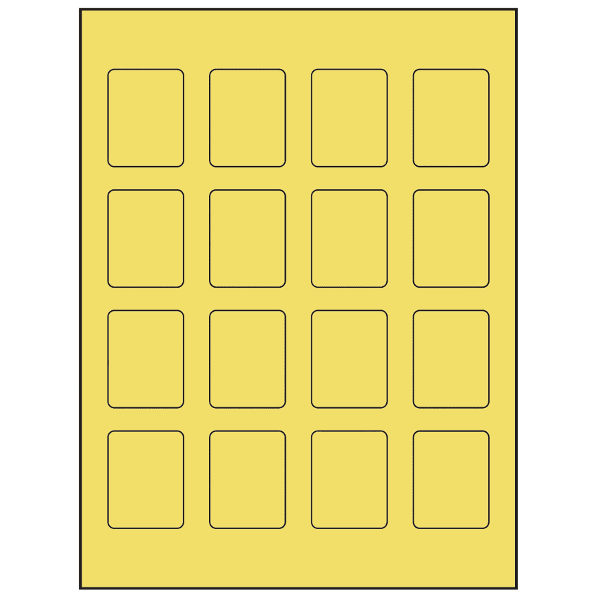 1.5" x 1.875" Pastel Yellow Rectangular Sheet Labels