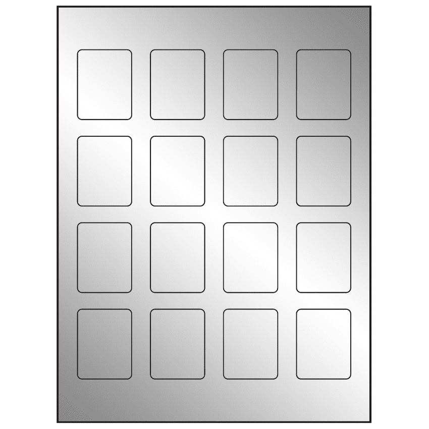 1.5" x 1.875" Silver Foil Rectangular Sheet Labels