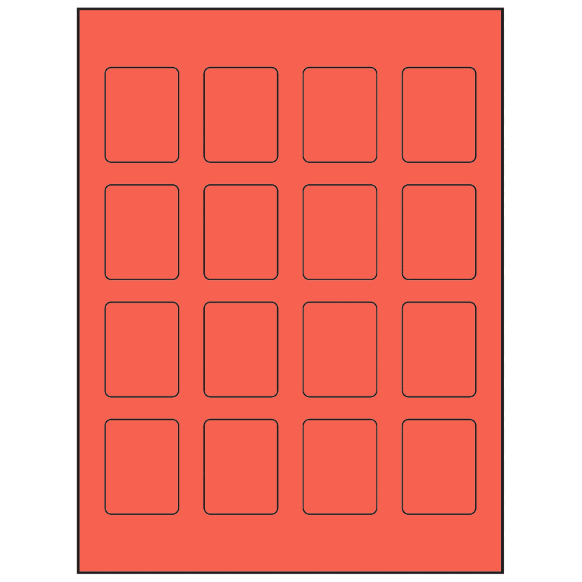 1.5" x 1.875" Red Rectangular Sheet Labels