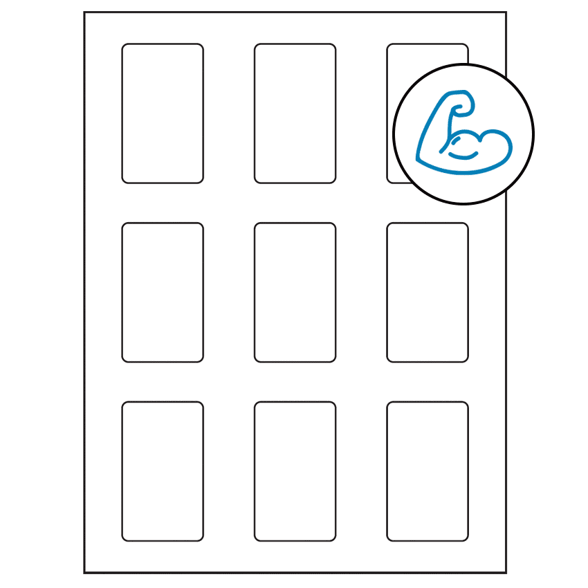 1.6562" x 2.75" White Rectangular Sheet Labels - Ultra Aggressive Adhesive