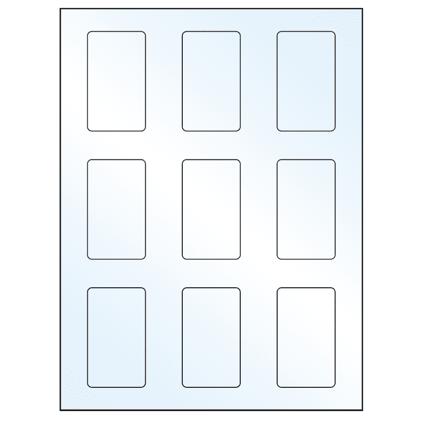 1.6562" x 2.75" Crystal Clear Rectangular Sheet Labels