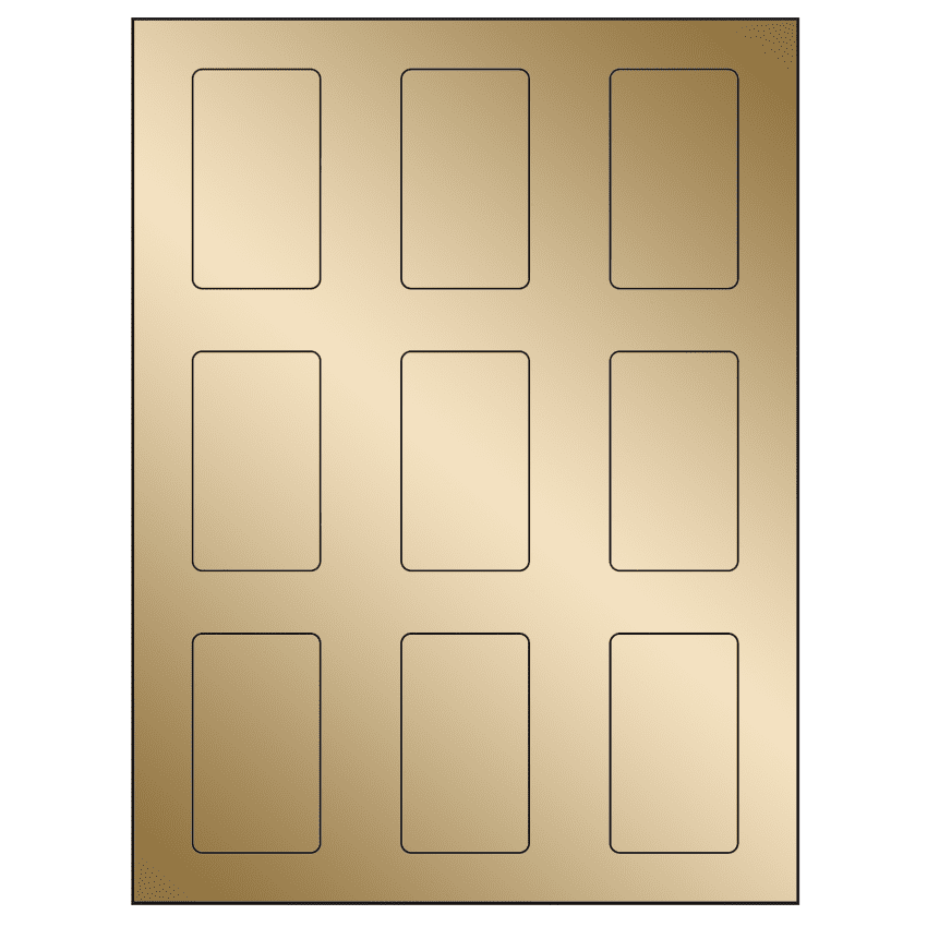 1.6562" x 2.75" Gold Foil Rectangular Sheet Labels