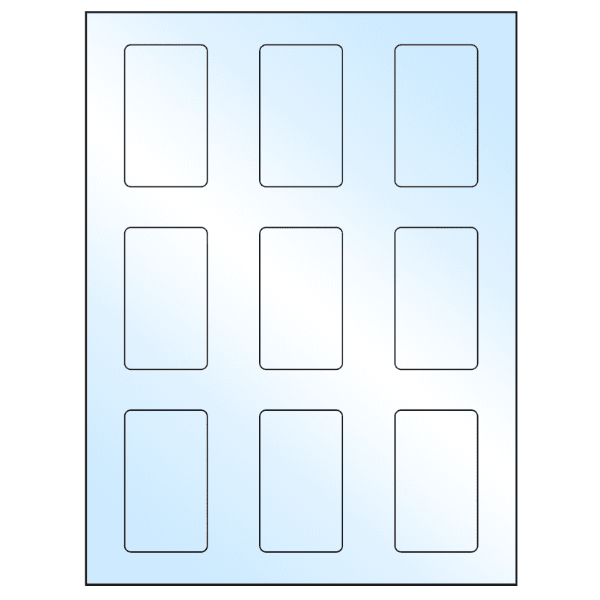 1.6562" x 2.75" White Premium High Gloss Rectangular Sheet Labels