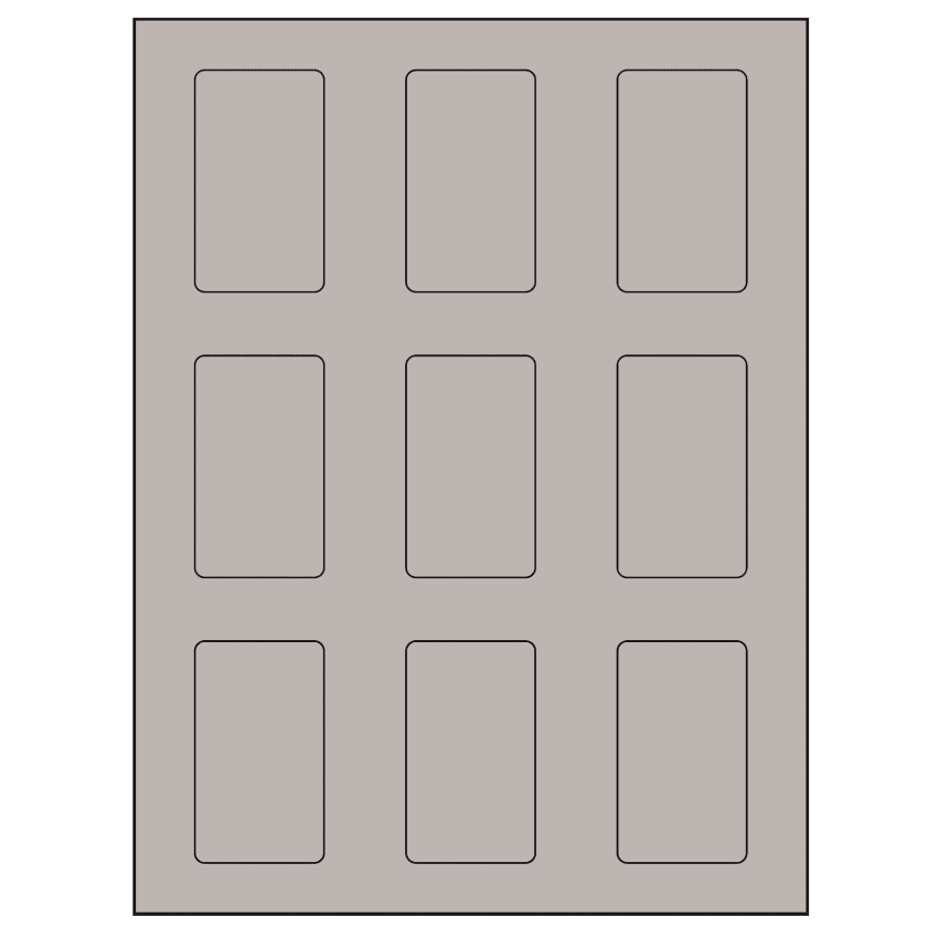 1.6562" x 2.75" Gray Rectangular Sheet Labels