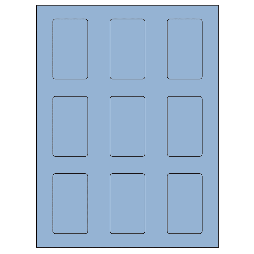 1.6562" x 2.75" Pastel Blue Rectangular Sheet Labels