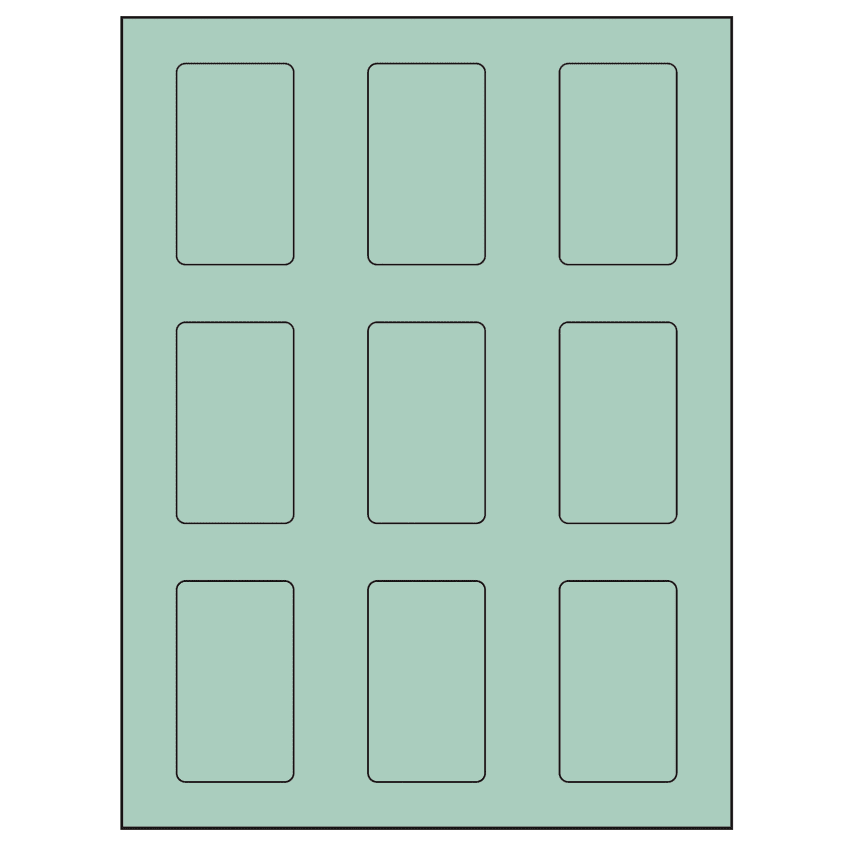 1.6562" x 2.75" Pastel Green Rectangular Sheet Labels