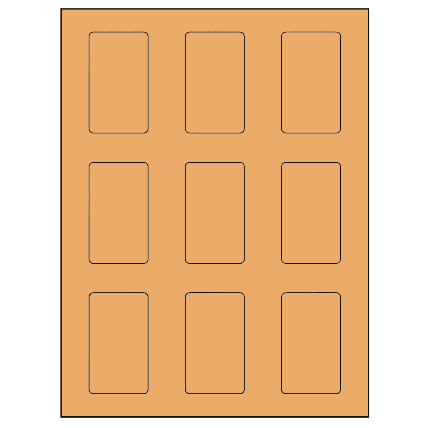 1.6562" x 2.75" Pastel Orange Rectangular Sheet Labels