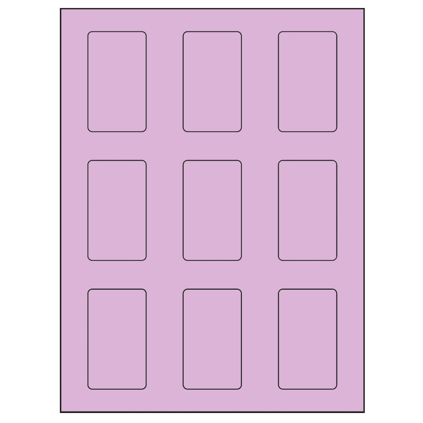 1.6562" x 2.75" Pastel Purple Rectangular Sheet Labels