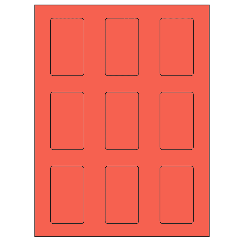 1.6562" x 2.75" Red Rectangular Sheet Labels
