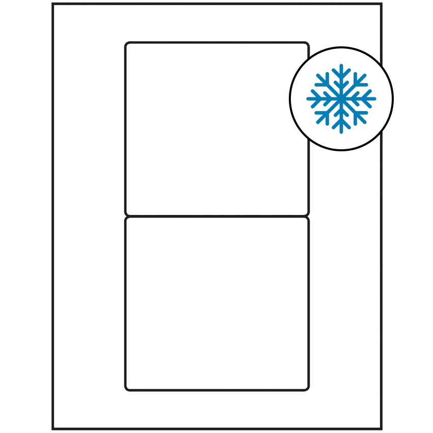4.75" x 4.5" White Rectangular Sheet Labels - Freezer Grade Adhesive