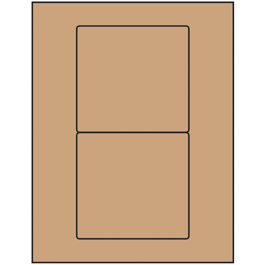 4.75" x 4.5" Brown Kraft Rectangular Sheet Labels