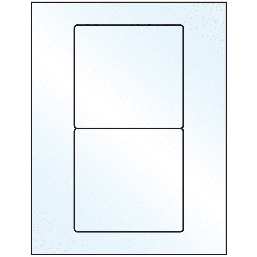 4.75" x 4.5" Crystal Clear Rectangular Sheet Labels