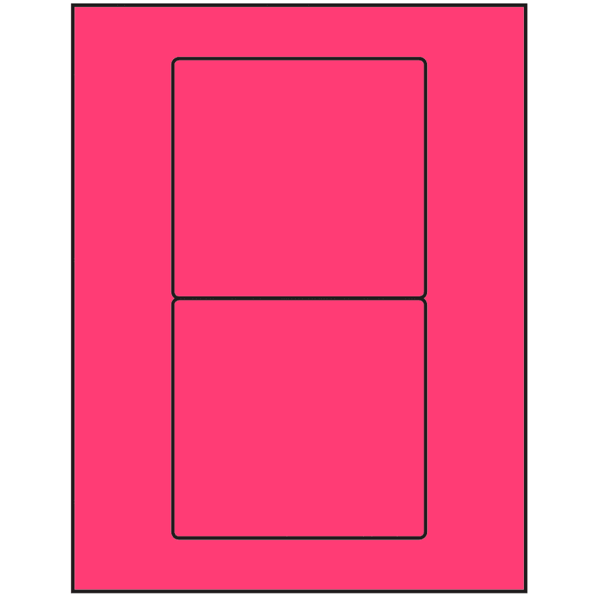 4.75" x 4.5" Fluorescent Pink Rectangular Sheet Labels