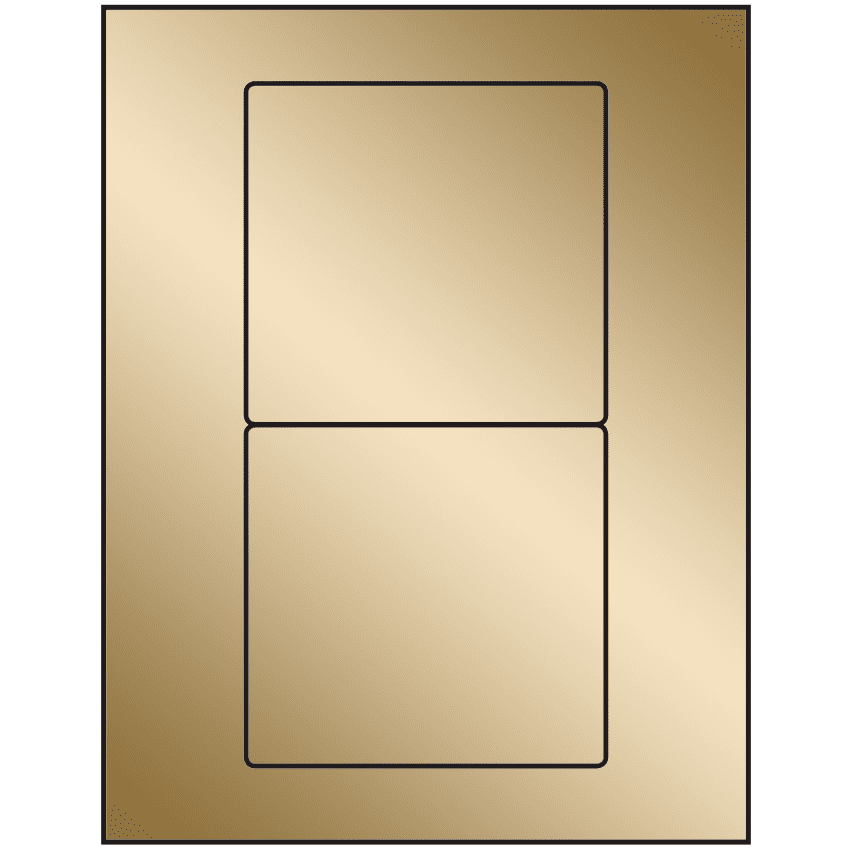 4.75" x 4.5" Gold Foil Rectangular Sheet Labels