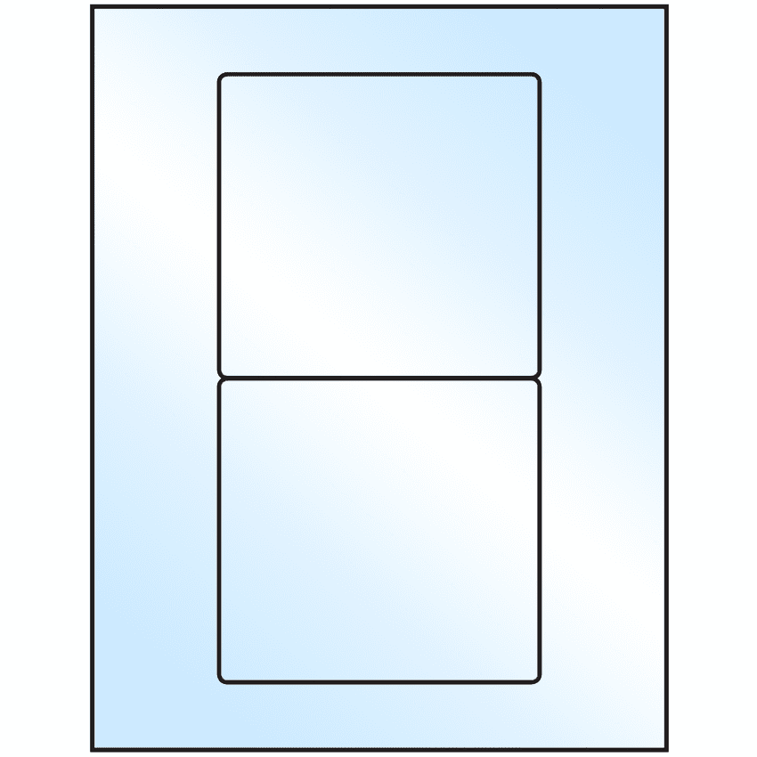 4.75" x 4.5" White Premium High Gloss Rectangular Sheet Labels