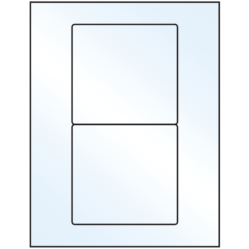 4.75" x 4.5" White Mid Gloss Rectangular Sheet Labels