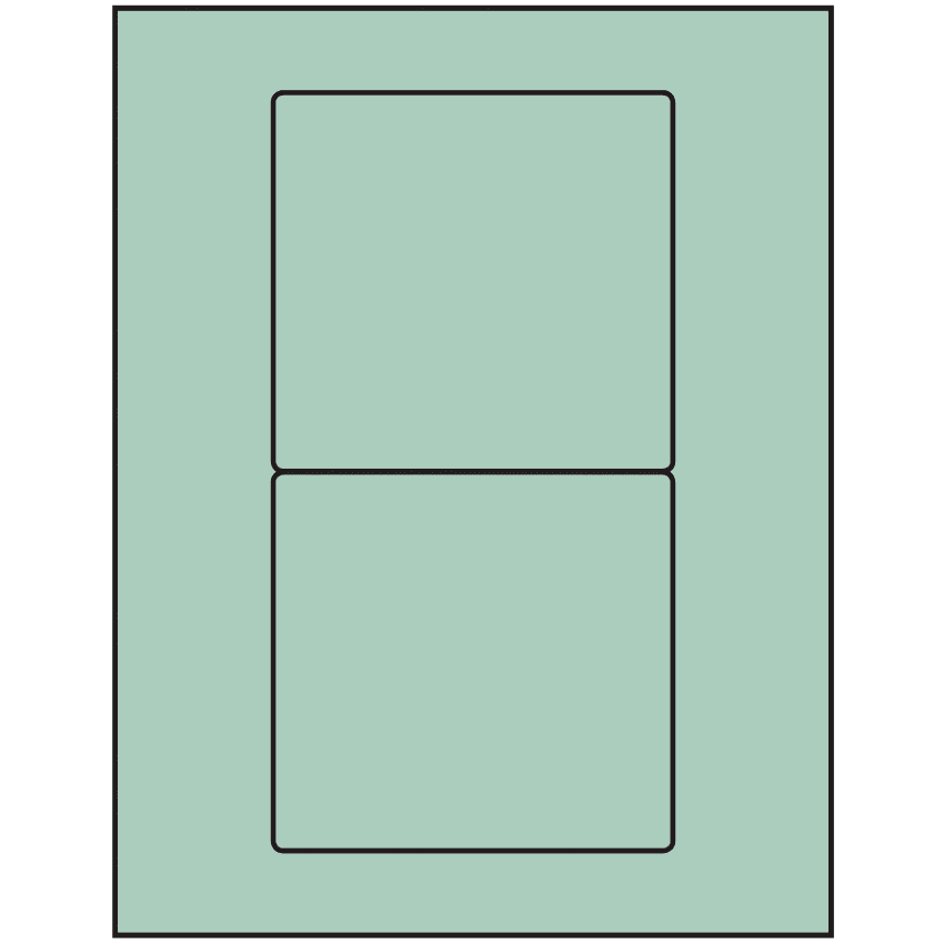4.75" x 4.5" Pastel Green Rectangular Sheet Labels