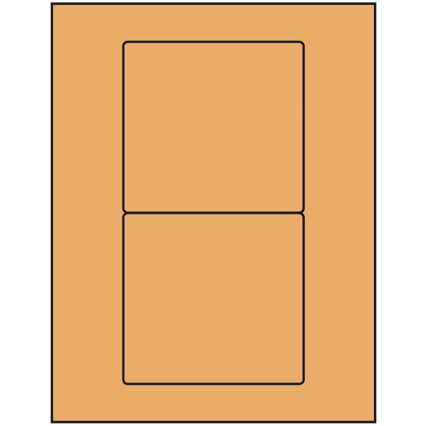 4.75" x 4.5" Pastel Orange Rectangular Sheet Labels