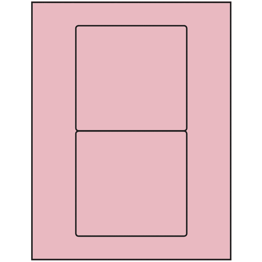 4.75" x 4.5" Pastel Pink Rectangular Sheet Labels