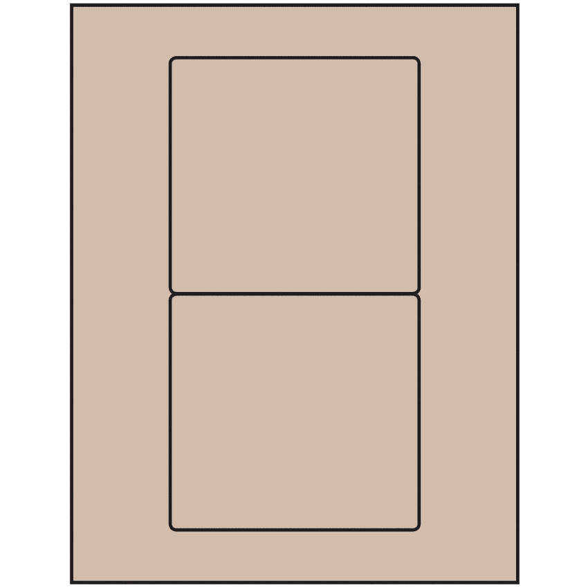 4.75" x 4.5" Pastel Tan Rectangular Sheet Labels