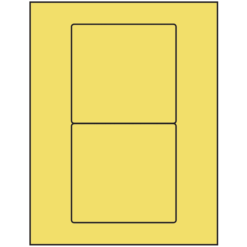 4.75" x 4.5" Pastel Yellow Rectangular Sheet Labels