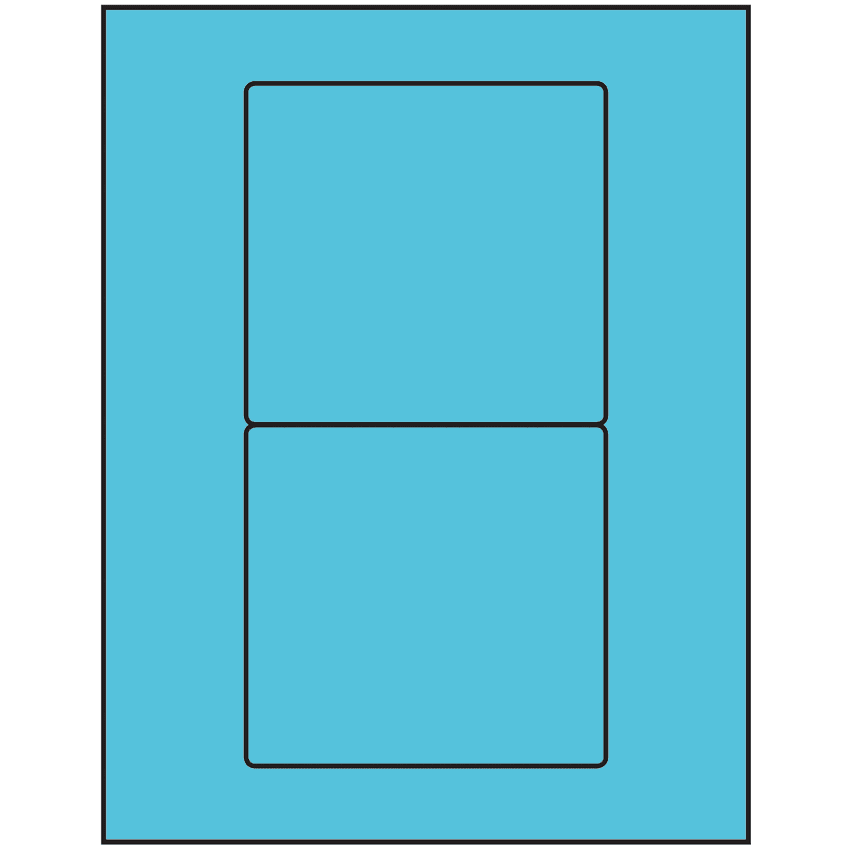 4.75" x 4.5" Turquoise Rectangular Sheet Labels