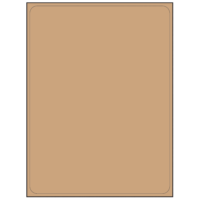 8.25" x 10.75" Brown Kraft Rectangular Sheet Labels