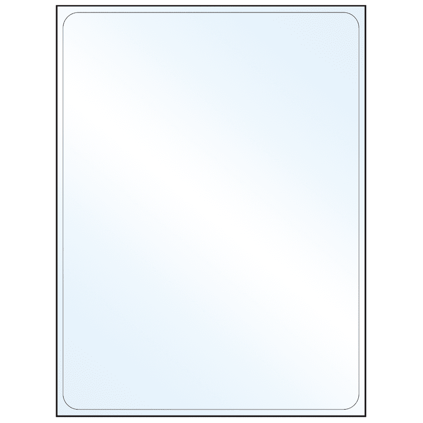 8.25" x 10.75" Crystal Clear Rectangular Sheet Labels
